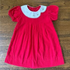 Lullaby Set Red Cord Eloise Dress with Holly Embroidery size 5